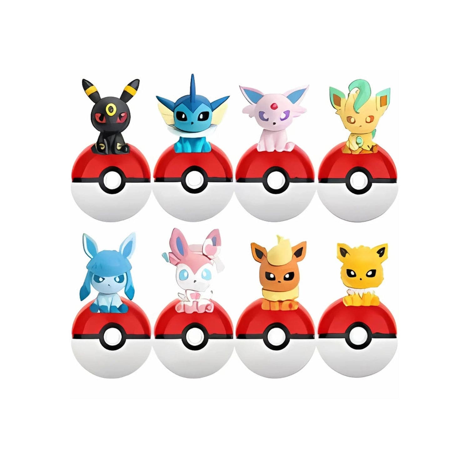 Funism x Pokémon Palmsize Wonders-Reihe mit Vol. 2, mit: Umbreon, Espeon, Leafeon, Sylveon, Jolteon und Flareon.