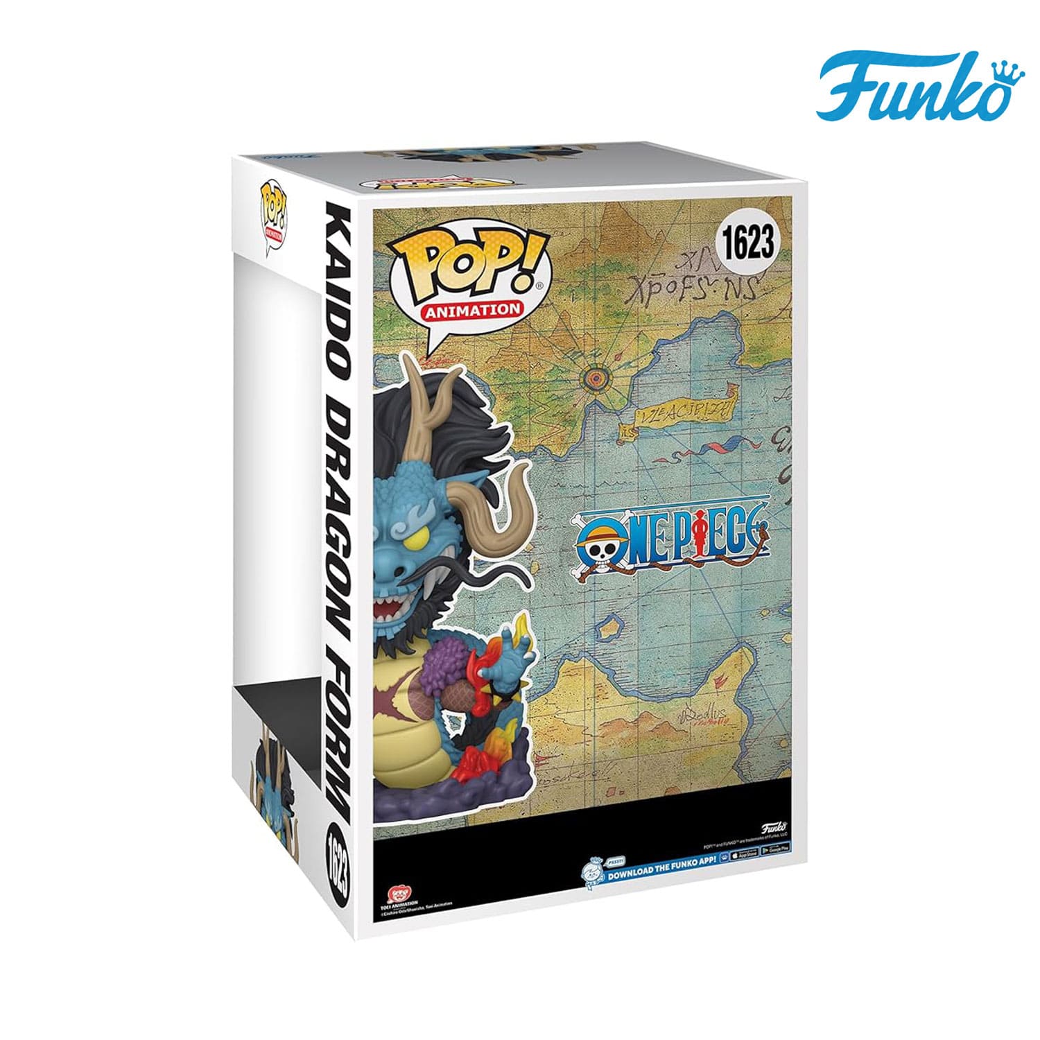 Funko Pop One Piece eine der vier Kaiser Kaido Dragon Form 1623 Jumbo Rückseite der Originalverpackung.