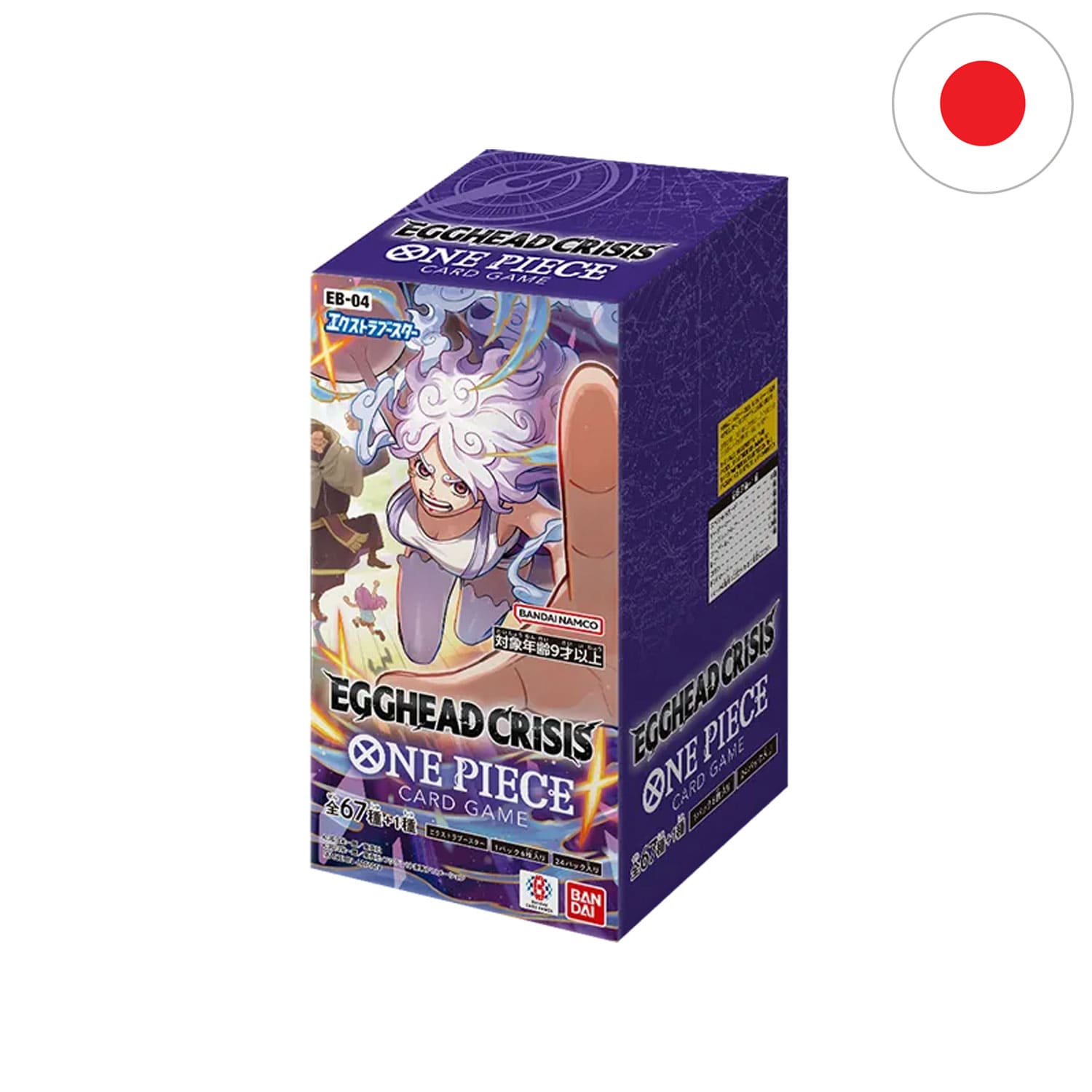Das japanische One Piece Display EB04 mit Nika Bonney und Bartholomäus Kuma auf dem Cover mit 24 Boosterpacks.