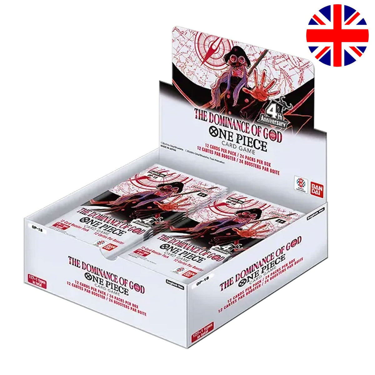 One Piece Card Game OP-18 The Dominance of God Display Englisch inkl. Nico Robin, Gunko, Saint Shamrock und 24 Boostern