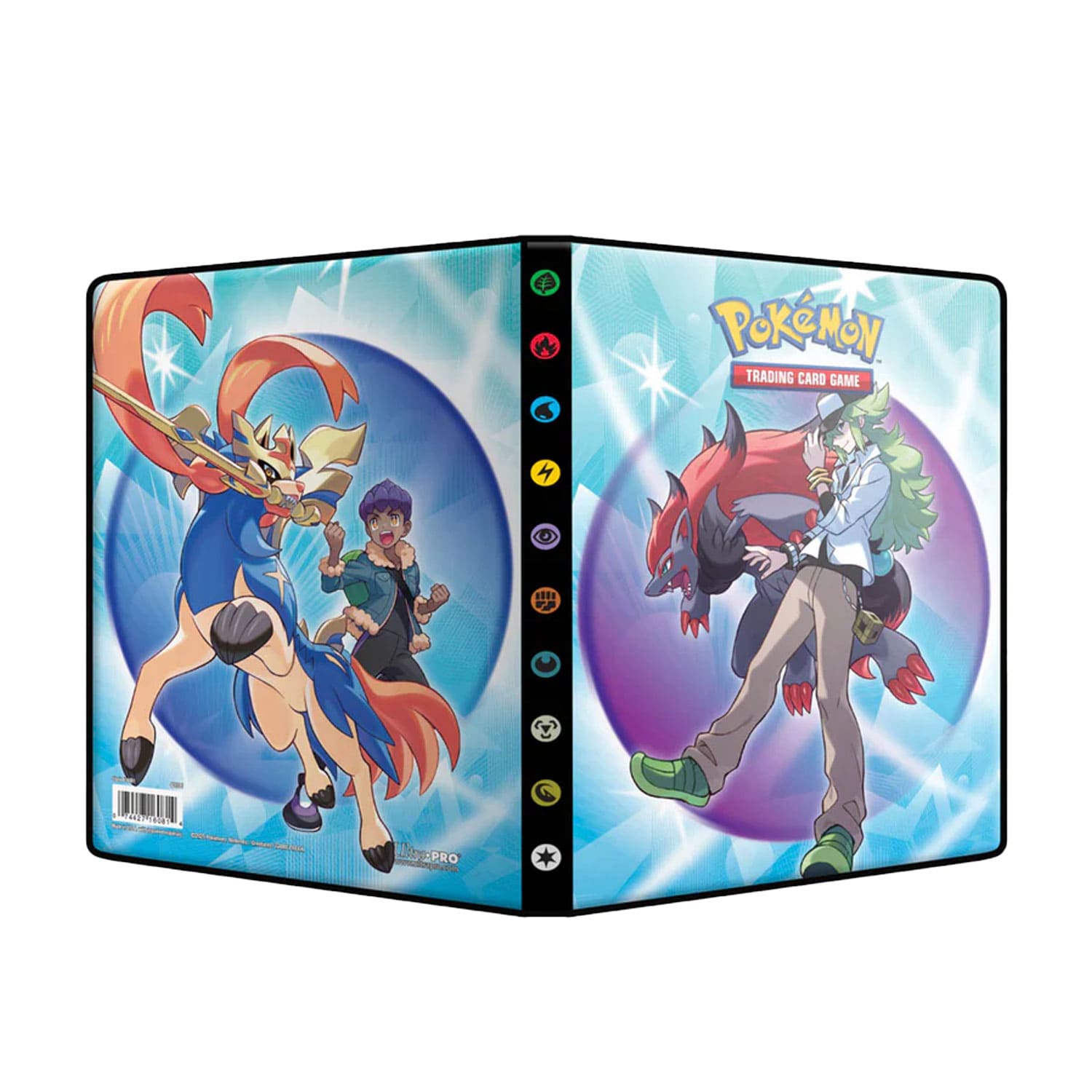 Pokemon 9 Pocket Binder mit dem Fullart Cover, auf der Vorderseite: N & Zoroark und Rückseite: Hop & Zacian.