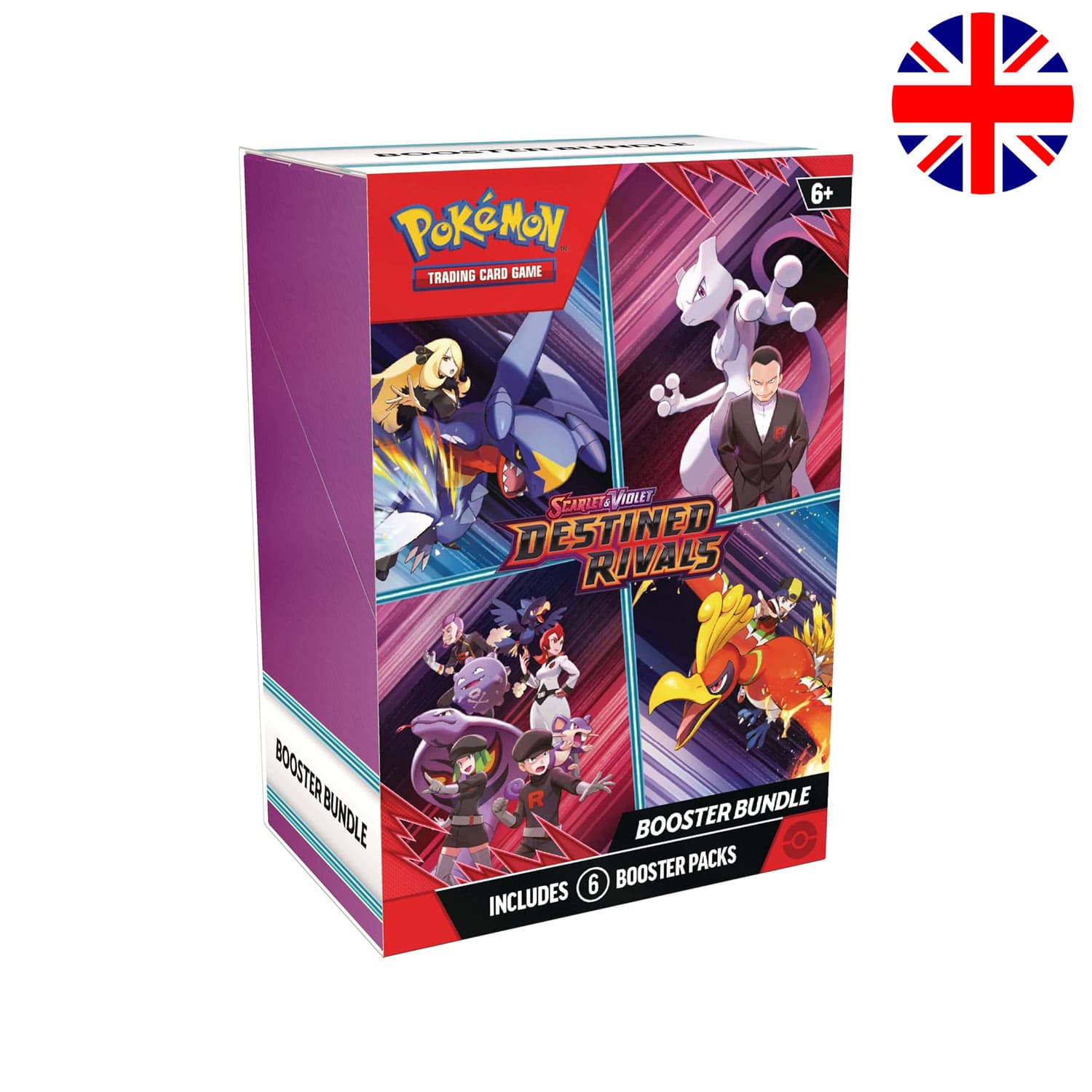 Das Pokémon-Booster-Bundle-Destined-Rivals-SV10 auf Englisch mit 6 × Boosterpacks pro Bundle
10 Karten pro Boosterpack.