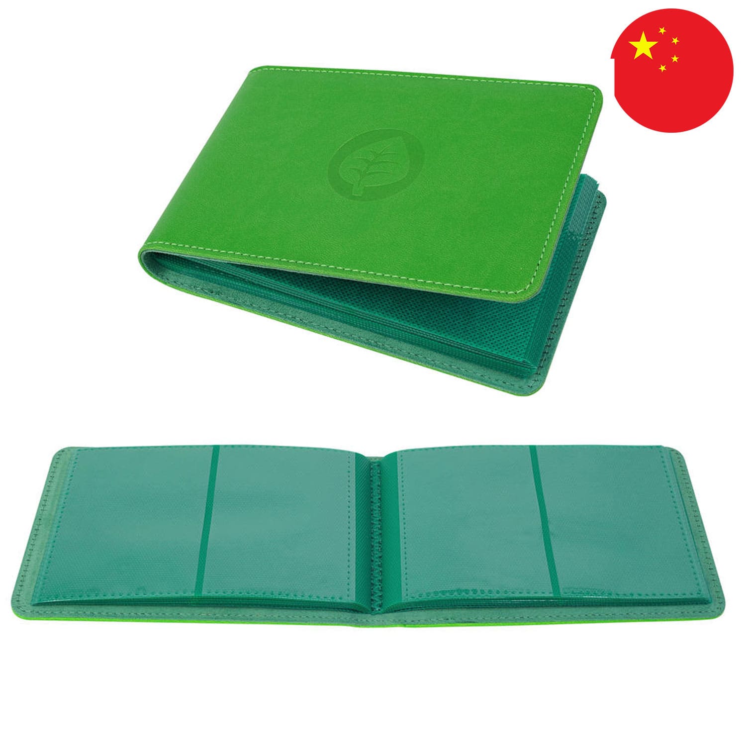 Der Binder der grünen Pokémon-Box ETB Radiant Energy Pflanze (CSW1) mit Hisui Dressella und der Flagge Chinas.