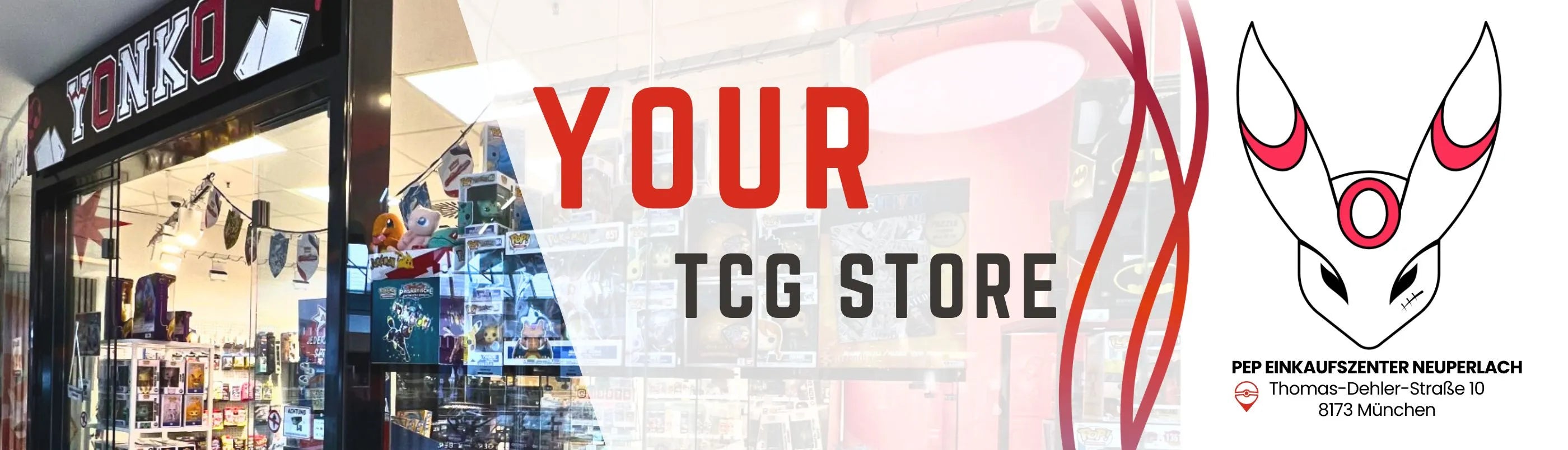 Der Desktop Banner zu dem Retail Store von Yonko TCG im PEP München.