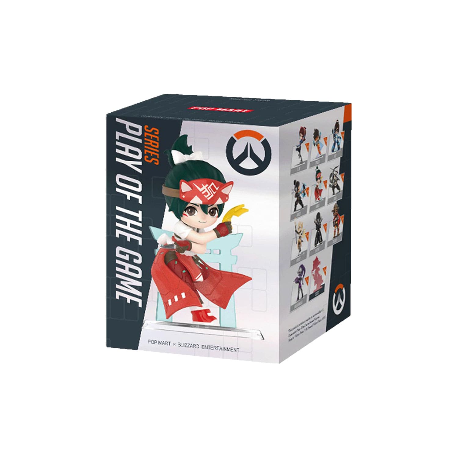 Die Blind Box POP MART Overwatch-Play-of-the-Game-Series Figurenbox mit einer zufälligen Overwatch Figur und Karte.