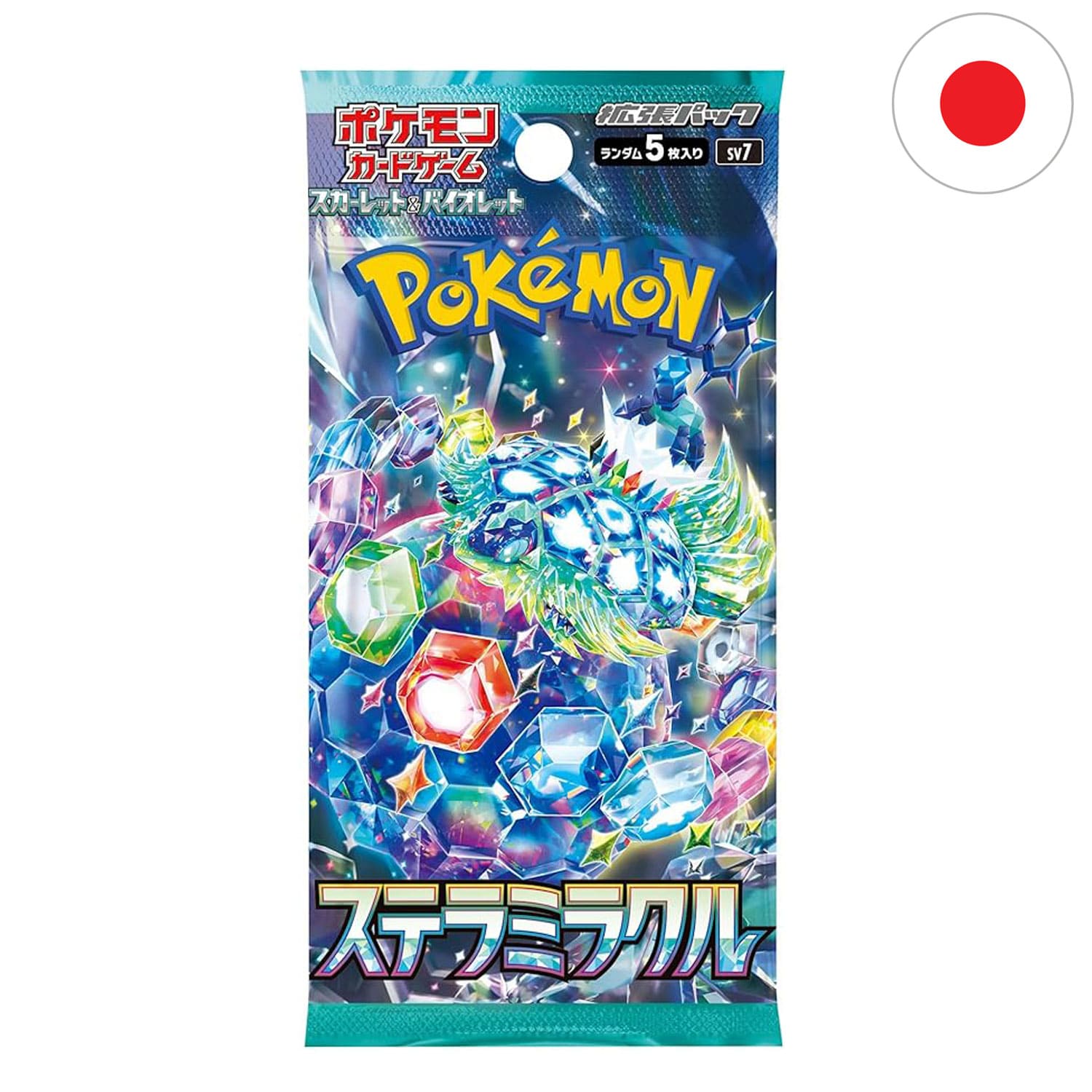 Das japanische Pokemon Display Stellar Miracle (SV7) mit Terapagos. Terakristallisierten Pokemon wie Liberlo oder Lapras.