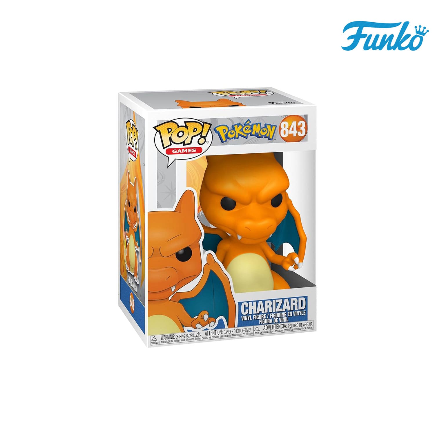 Das Pokémon aus der Kanto-Region Charizard (843) von Funko POP! Games als Vynil Figure. 