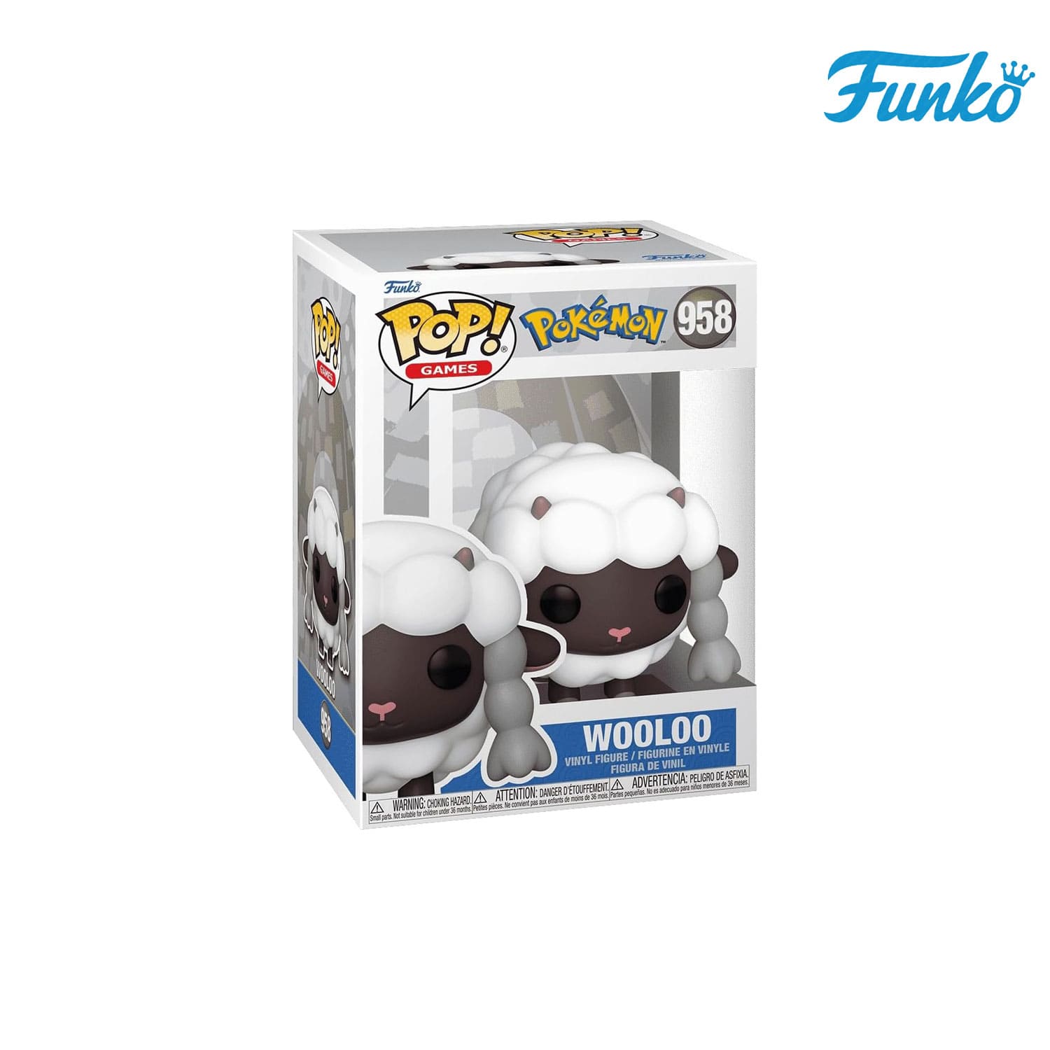 Das Pokémon aus der Galar-Region Wooloo (958) von Funko POP! Games als Vynil Figure. 