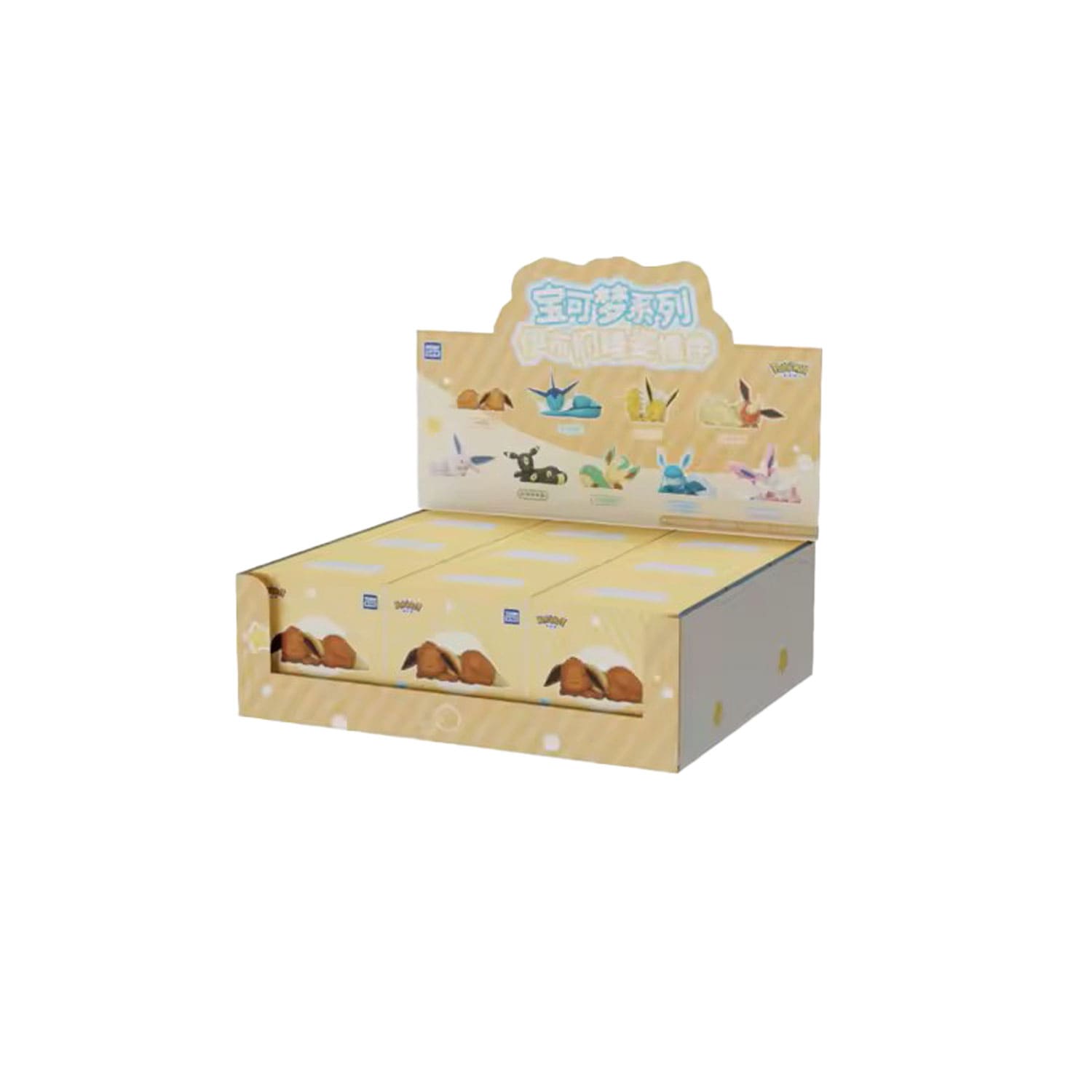 Die Holly Box Pokémon Eeveelution Sleeping Series Blind Box Display. 9 Blindboxen im Display alle Eeveelution.