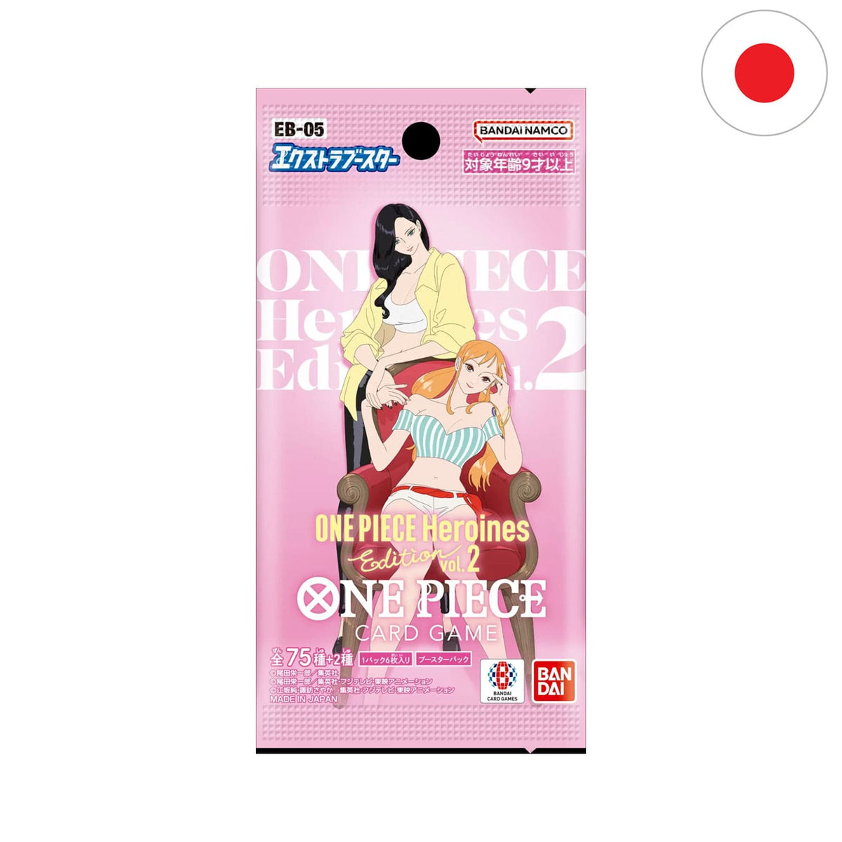 One Piece Card Game Heroines Edition Vol. 2 (EB-05): japanisches Boosterpack mit 6 Karten, Nami, Nico Robin & Shirahoshi