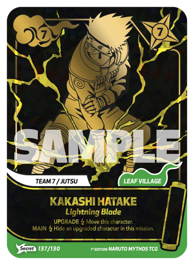 Die englische Naruto-Mythos-Trading-Card-Game-First-Set-Binder-137-130-Kakashi-Matake Karte.