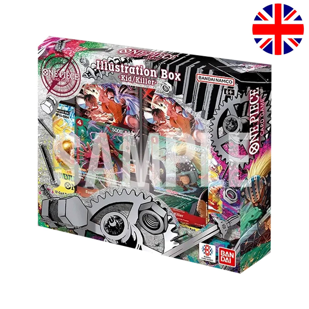 Die englische One-Piece-Card-Game-Illustration-Box (IB-07/IB-08) mit Kid/Killer auf dem Cover von Bandai.