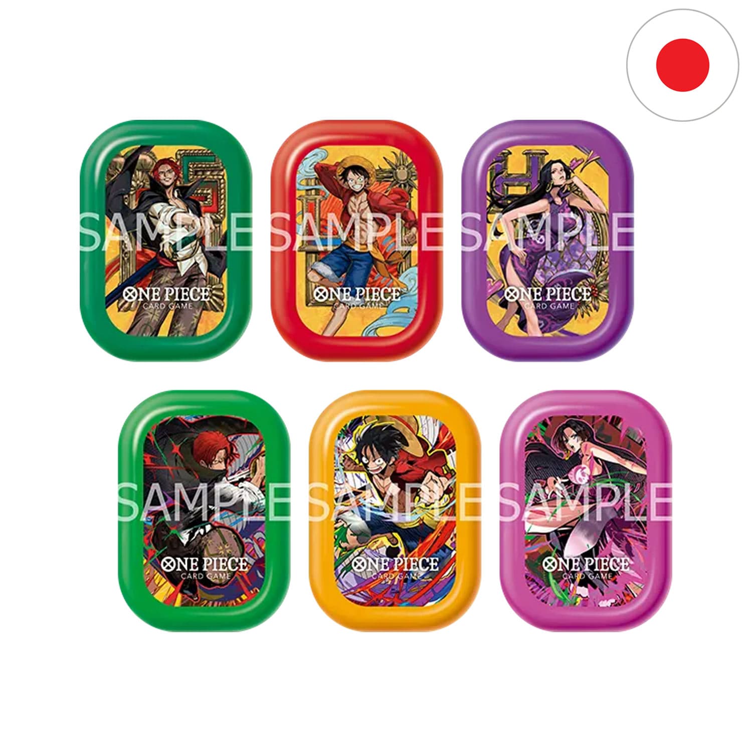 Die japanische One Piece Card Game Mini Tin TS-03 only Asia mit Shanks, Monkey.D.Luffy und Boa Hancock als Motiv. 