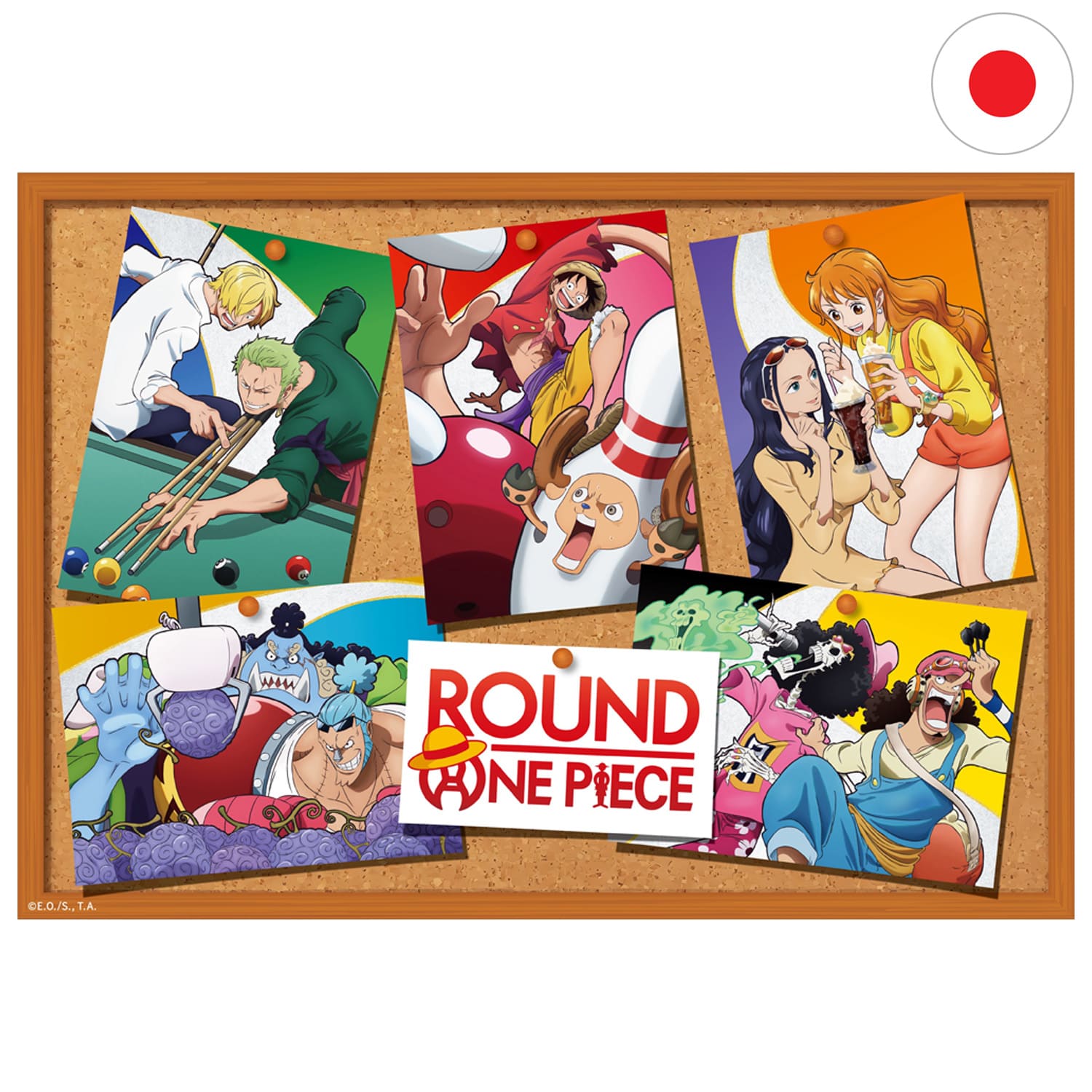 One Piece Card Game x Round 1 Kollaboration mit: Zoro, Nami, Sanji, Nico Robin, Chopper, Brook, Usopp, Luffy, Franky.