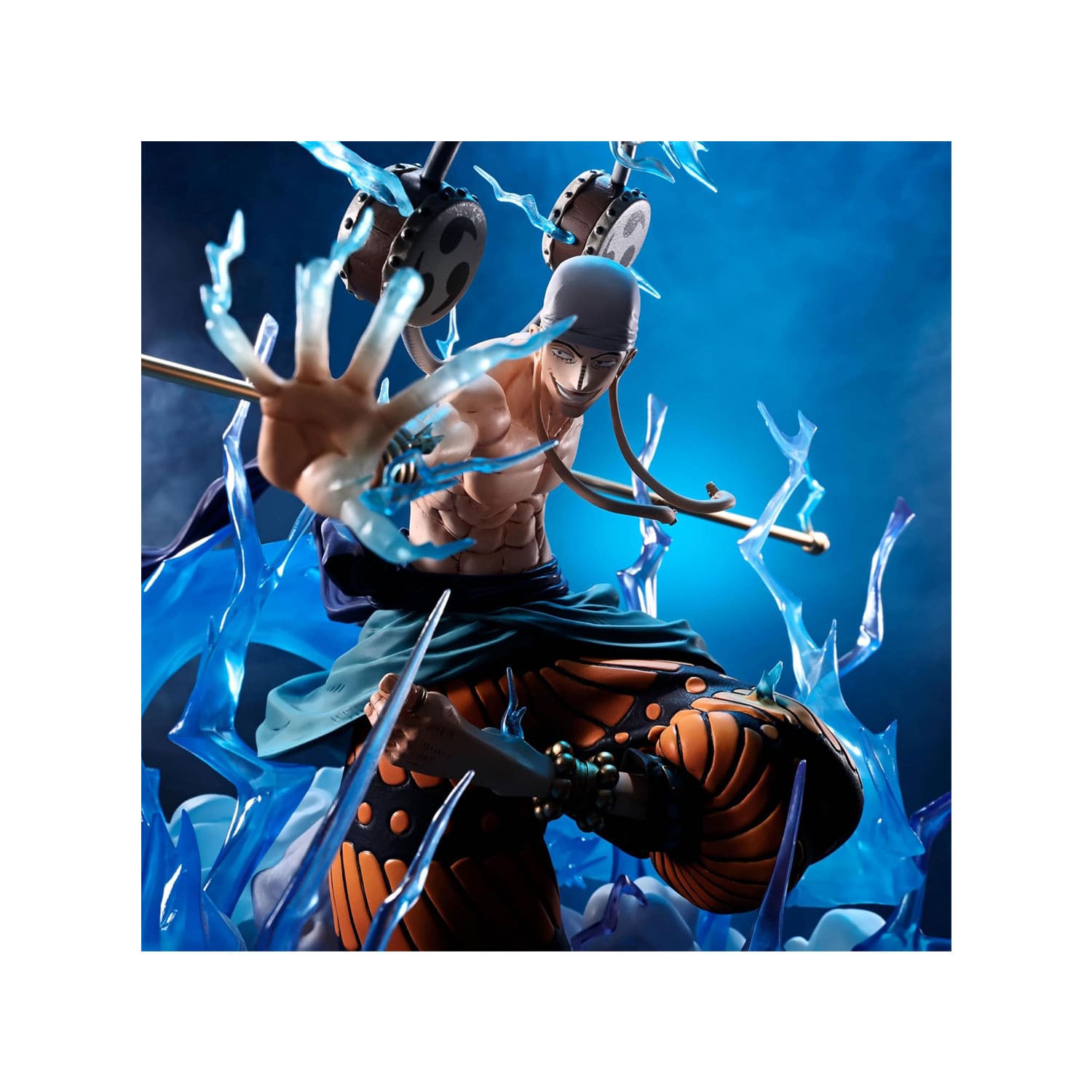 Gott Enel aus One Piece stoßt der FiguartsZERO [EXTRA BATTLE] Figurenserie aus dem Hause Bandai bei.
