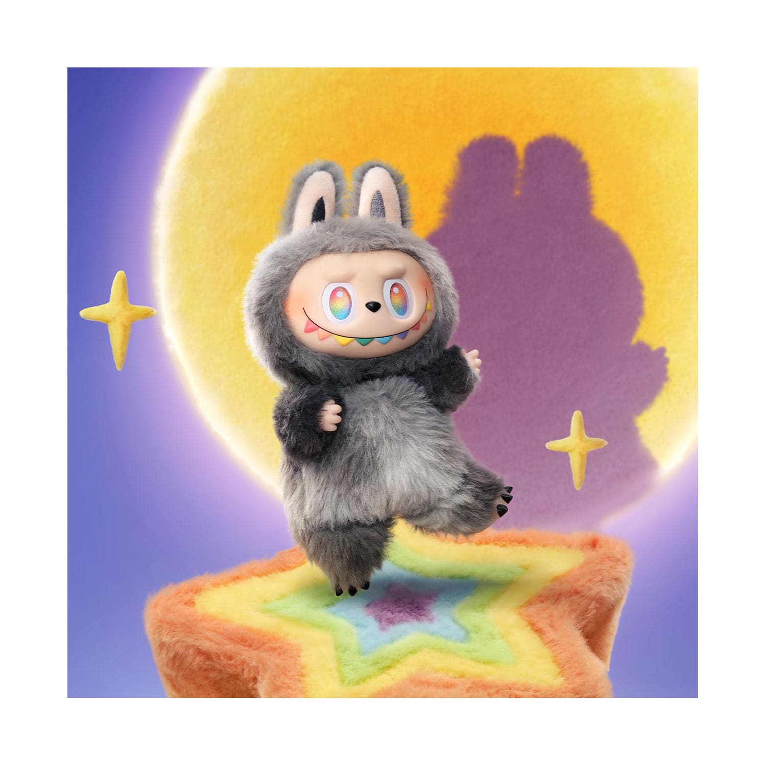 POP MART Labubu the Monsters Plüsch Grau/Schwarz Secret Rare ID made by Kasing Lung.