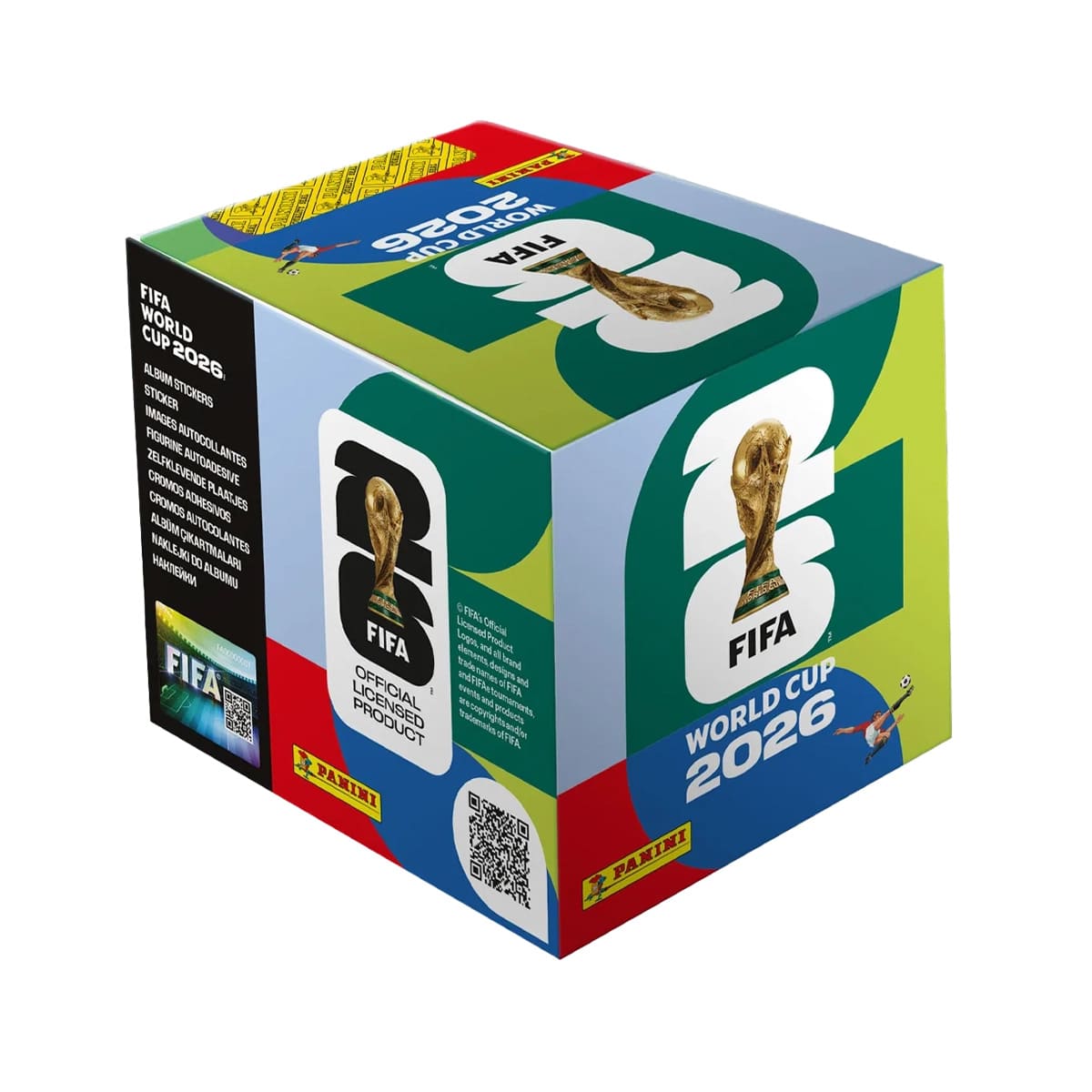 Panini FIFA World Cup 2026™ Sticker Box mit 50 Stickertüten. Lionel Messi, Cristian Ronaldo, Kylian Mbappe, Vinicius Jr.
