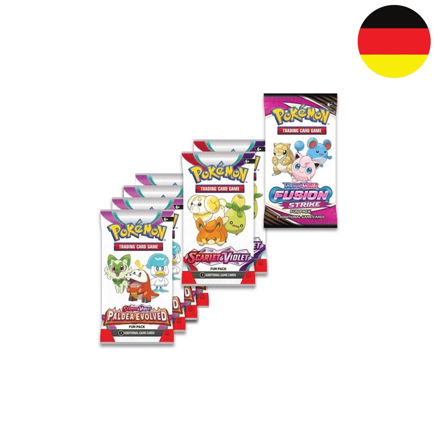 Pokémon Fun Pack Booster: Entwicklungen in Paldea, Karmesin und Purpur, Fusionsangriff, Scarlet & Violet, Fusion Strike.