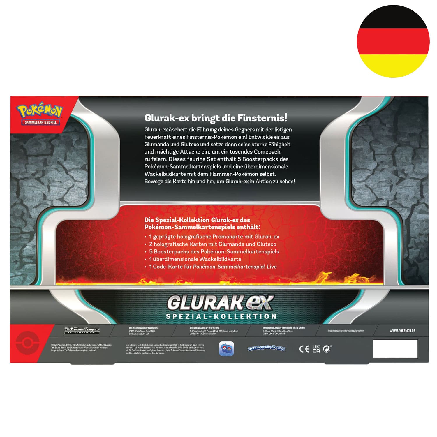 In der Glurak-ex Kollektion sind die Boosterpacks, Jounreys Together,  Twilight Masquerade und Temporal Forces.