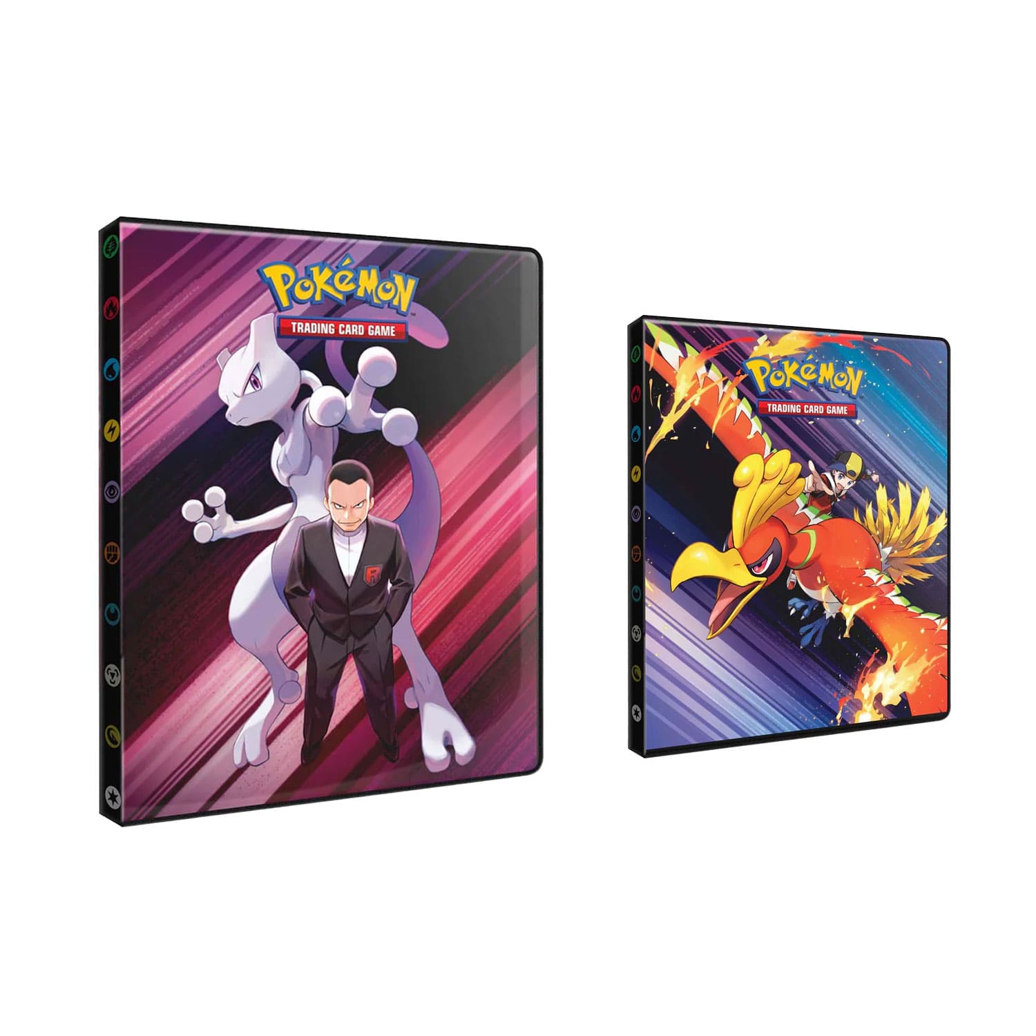 Der Ultra Pro Portfolio Binder mit Pokémon Ewige Rivalen als 4 oder 9 Pocket mit Giovanni Ho-Oh, Ethan und Mewtwu.