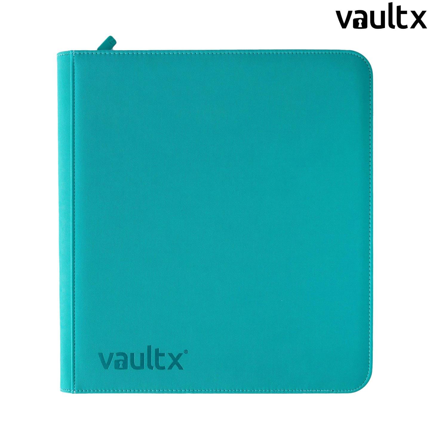 VaultX Premium Card Binder Türkisblau 12 Pockets Zip Exo Tec in Farbe Schwarz, für Pokémon, Yu-Gi-Oh! und One Piece.