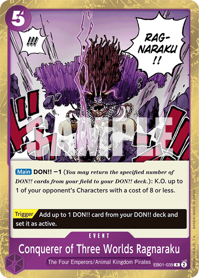 Conquerer of Three Worlds Ragnaraku EB01-039 Memorial Collection One Piece Karte