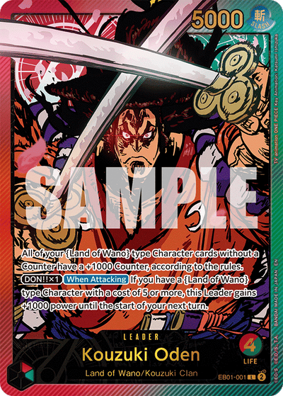 Kouzuki Oden EB01-001 (Parallel 2) Anime 25th Collection One Piece Karte