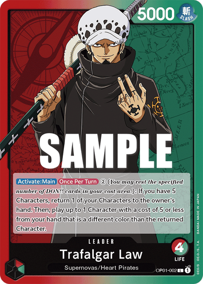 Trafalgar Law OP01-002 Romance Dawn One Piece Karte