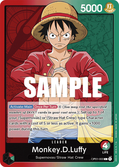 Monkey.D.Luffy OP01-003 Romance Dawn One Piece Karte