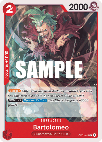 Bartolomeo OP01-019 Romance Dawn One Piece Karte