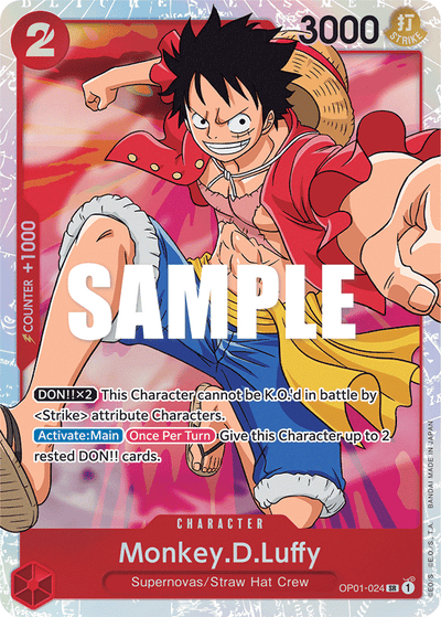 Monkey.D.Luffy OP01-024 Romance Dawn One Piece Karte