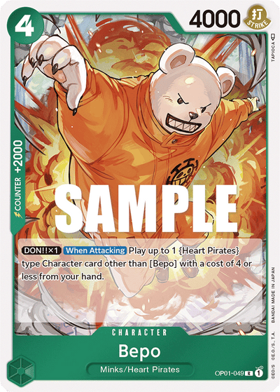 Bepo OP01-049 Romance Dawn One Piece Karte