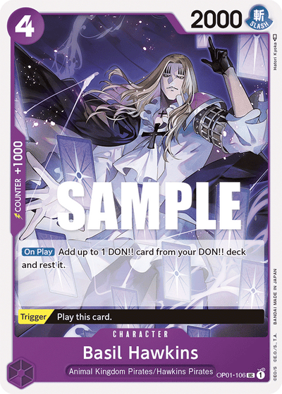 Basil Hawkins OP01-106 Romance Dawn One Piece Karte