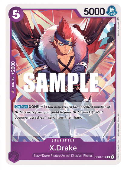 X.Drake OP01-114 Romance Dawn One Piece Karte
