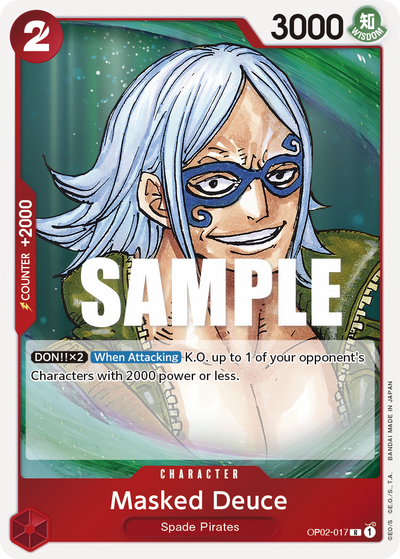 Masked Deuce OP02-017 Paramount War One Piece Karte