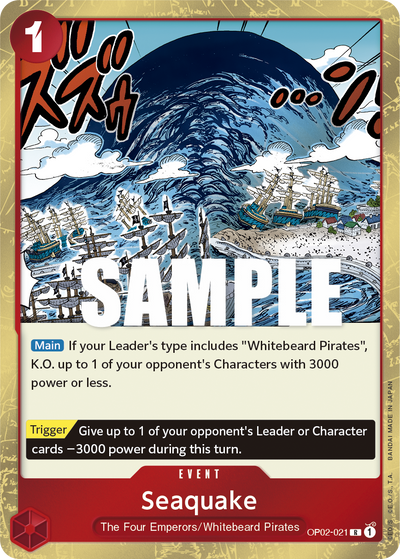 Seaquake OP02-021 Paramount War One Piece Karte