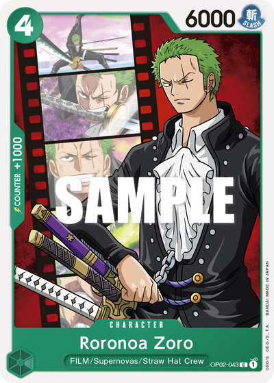 Roronoa Zoro OP02-043 Paramount War One Piece Karte