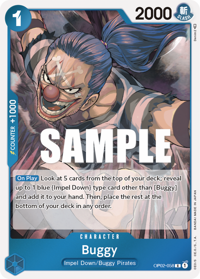 Buggy OP02-058 Paramount War One Piece Karte