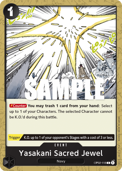 Yasakani Sacred Jewel OP02-118 Paramount War One Piece Karte