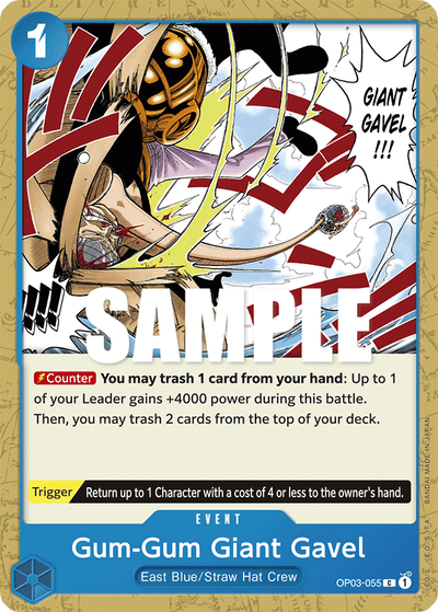 Gum-Gum Giant Gavel OP03-055 Pillars of Strength One Piece Karte