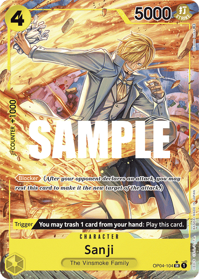 Sanji OP04-104 (Parallel 1) Kingdoms of Intrigue One Piece Karte