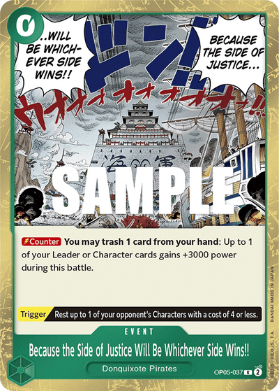 Because the Side of Justice Will Be Whichever Side Wins!! OP05-037 Awakening of the New Era One Piece Karte