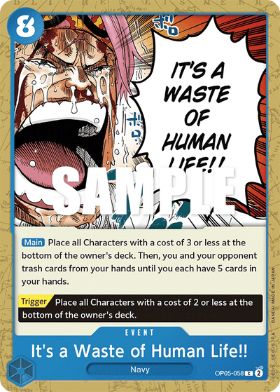 It's a Waste of Human Life!! OP05-058 Awakening of the New Era One Piece Karte