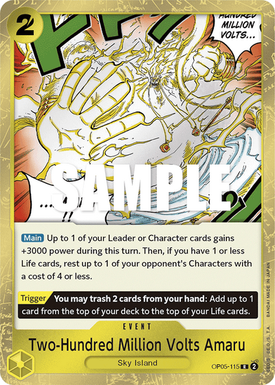 Two-Hundred Million Volts Amaru OP05-115 Awakening of the New Era One Piece Karte