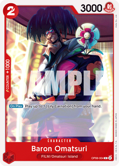Baron Omatsuri OP06-004 Wings of the Captain One Piece Karte