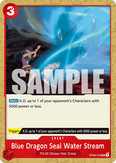 Blue Dragon Seal Water Stream OP06-019 Wings of the Captain One Piece Karte