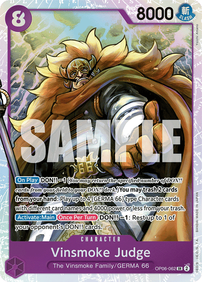 Vinsmoke Judge OP06-062 Wings of the Captain One Piece Karte