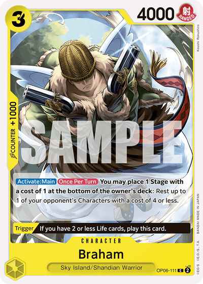 Braham OP06-111 Wings of the Captain One Piece Karte