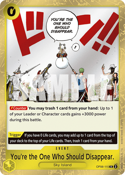 You're the One Who Should Disappear. OP06-115 Wings of the Captain One Piece Karte