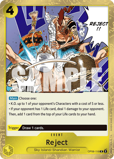 Reject OP06-116 Wings of the Captain One Piece Karte